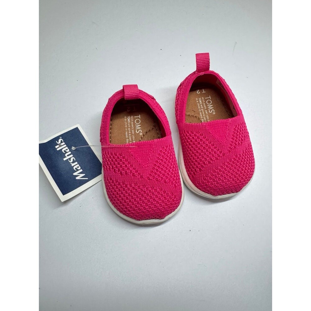 TOMS Pink Knit Slip-On Shoes Toddler Girls Size 2 NWT (Bx 5)